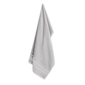 Toalha de Banho Karsten Fio Cardado Abel Cinza Steel/Preto