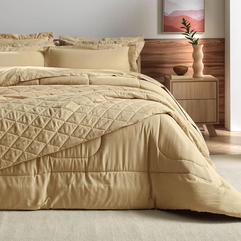 Jogo-de-Cama-Solteiro-300-Fios-Algodao-Egipcio-Bossa-Dourado
