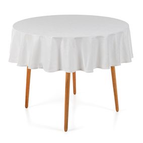 Toalha de Mesa Redonda 4 Lugares Jacquard Melli Branca