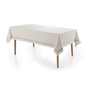Toalha de Mesa Retangular 8 Lugares Antoni Branco/Bege