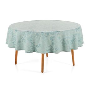 Toalha de Mesa Redonda 6 Lugares Roman Turquesa