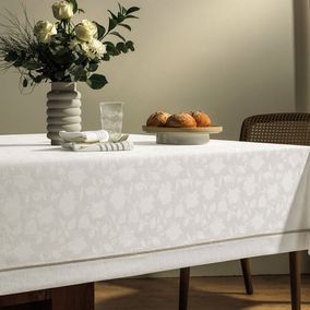 Toalha de Mesa Retangular 6 Lugares Antoni Cinza/Branco
