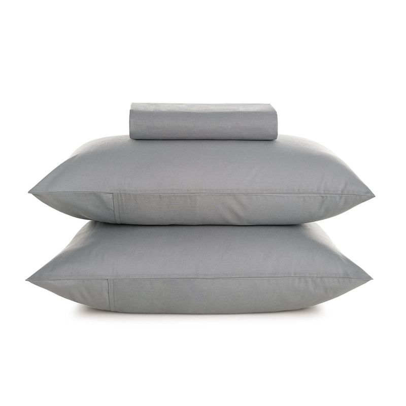 Lencol-Queen-com-Elastico-e-Fronhas-100--Algodao-Matiza-Cinza-Lunar