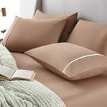 Lencol-King-com-Elastico-e-Fronhas-100--Algodao-Noah-Caramelo-Branco
