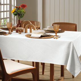 Toalha de mesa Quadrada Karsten 8 lugares Sempre Limpa Herbare Branco