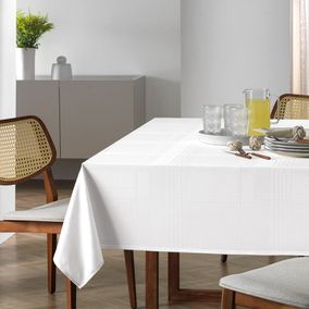 Toalha de Mesa Retangular 12 Lugares Jacquard Fragnani Branco