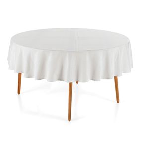 Toalha de Mesa Redonda 6 Lugares Jacquard Fragnani Branco
