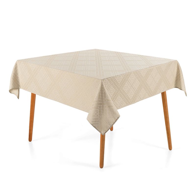 Toalha-de-Mesa-Quadrada-8-Lugares-Jacquard-Beamon-Bege