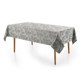 Toalha de Mesa Retangular 12 Lugares Grazia Cinza