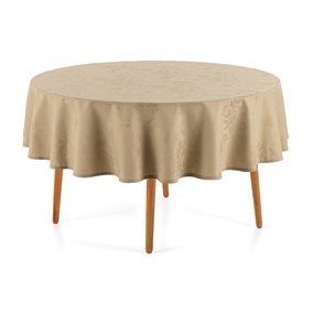 Toalha de Mesa Redonda 6 Lugares Roman Bege