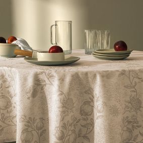 Toalha de Mesa Retangular 12 Lugares Roman Bege