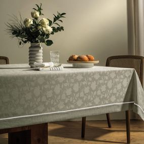 Toalha de Mesa Retangular 6 Lugares Antoni Cinza/Branco