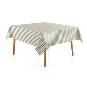 Toalha de Mesa Quadrada 8 Lugares Zaira Branco/Verde