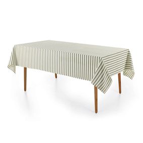 Toalha de Mesa Retangular 8 Lugares Zaira Branco/Verde