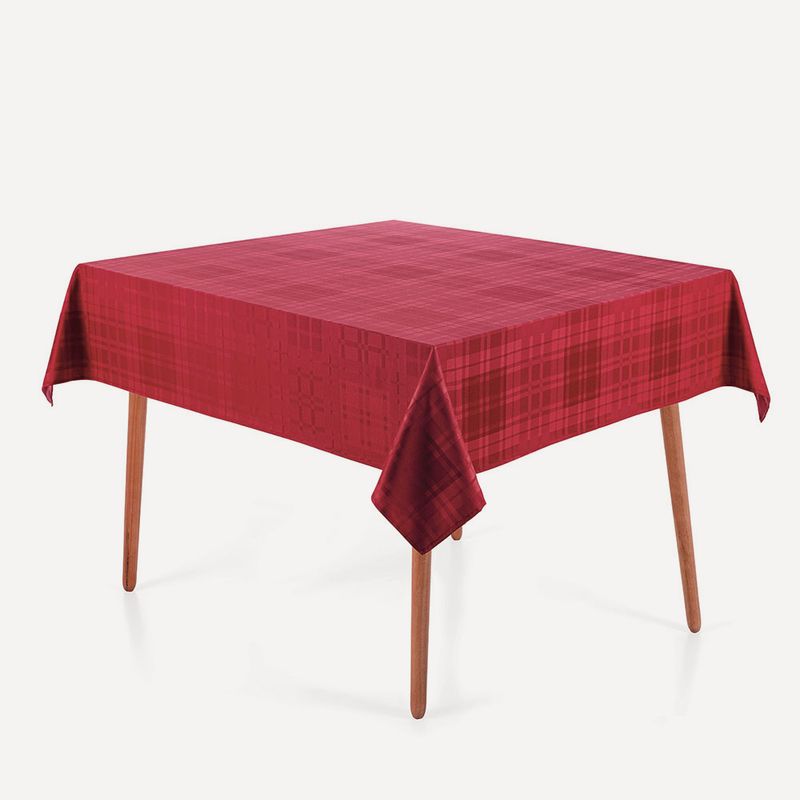 Toalha-de-Mesa-Quadrada-8-Lugares-Tartan-Vermelho