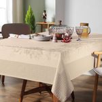 Toalha-de-Mesa-Retangular-6-Lugares-Flor-do-Natal-Bege