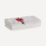 Jogo-de-Lavabo-2-Pecas-100--Algodao-Flor-Do-Natal-Branco
