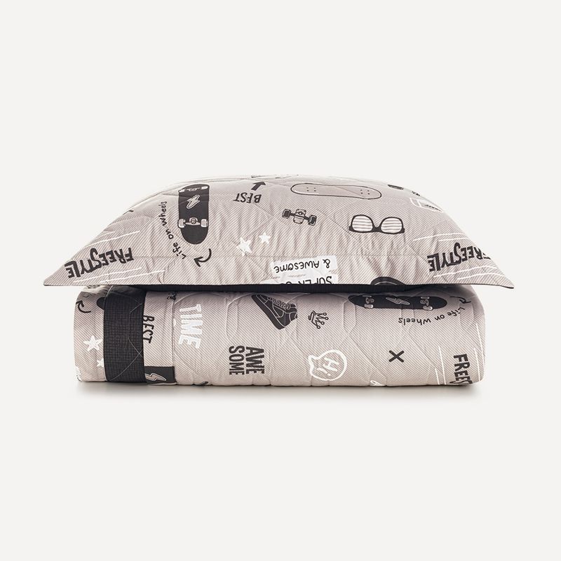 Colcha-Infantil-Solteiro-com-Porta-travesseiro-200-Fios-Skate
