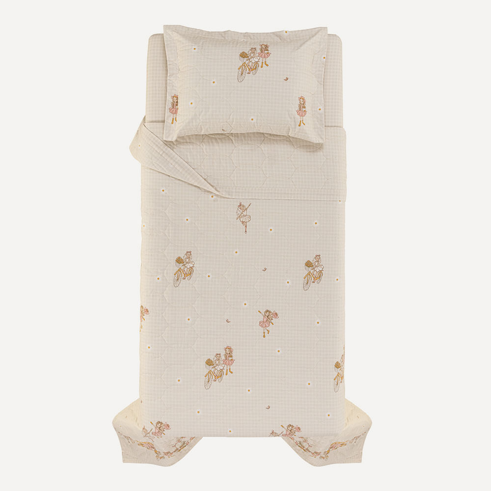 Jogo de Colcha Solteiro Infantil Daisy Estampado | Karsten